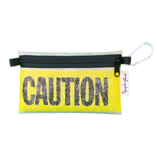 Load image into Gallery viewer, Upcycle Hawaii Caution Zipper Pouch