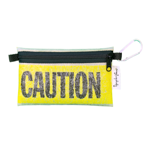 Upcycle Hawaii Caution Zipper Pouch